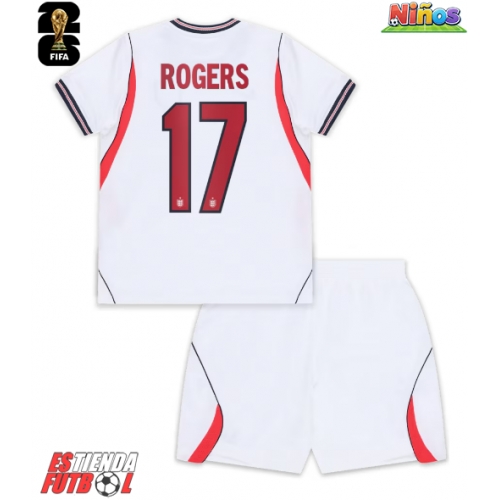 Inglaterra Morgan Rogers #17 Primera Equipación Niños Mundial 2026 Manga Corta (+ Pantalones cortos)